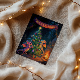 Cartão Dragões da Caverna de Natal – Calorosos Votos de F