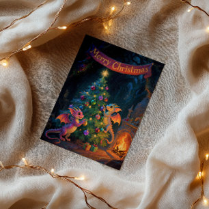 Cartão Dragões da Caverna de Natal – Calorosos Votos de F