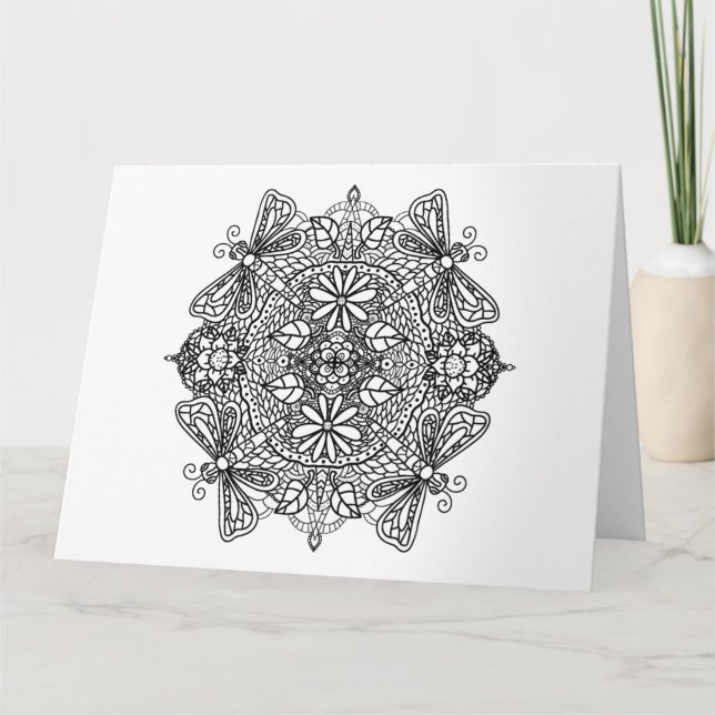 Cartão Dragões e Flores da Placa de Aniversário do Big Co (Frente)