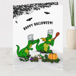 Cartão Dragões - Feliz Halloween! Hoje eu cozinho