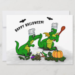 Cartão Dragões - Feliz Halloween! Hoje eu cozinho