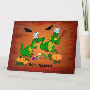 Cartão Dragões - Feliz Halloween! Hoje eu cozinho