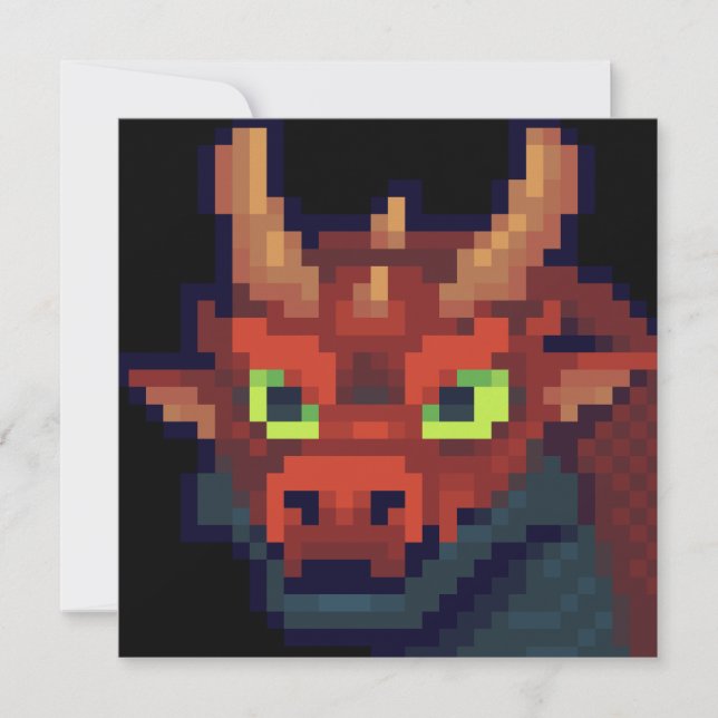 Cartão Dragon pixel art (Frente)