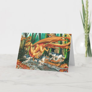 Cartão Dragon Running with Wolves by Carla Morrow