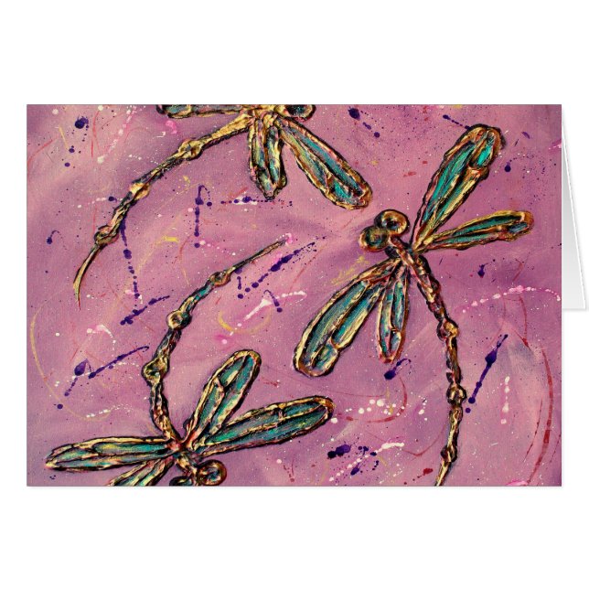 Cartão Dragonflies Pink Fizz (Frente Horizontal)