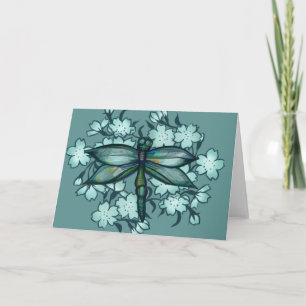 Cartão Dragonfly Arte Floral libélula arte floral