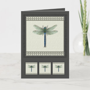 Cartão Dragonfly Azul Elegante