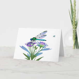 Cartão Dragonfly: Blues e roxo