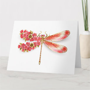 Cartão Dragonfly com joalheria sakura