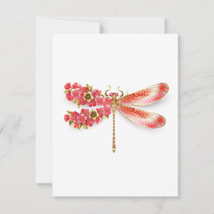 Cartão Dragonfly com joalheria sakura