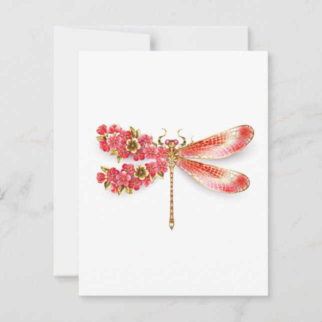 Cartão Dragonfly com joalheria sakura (Frente)