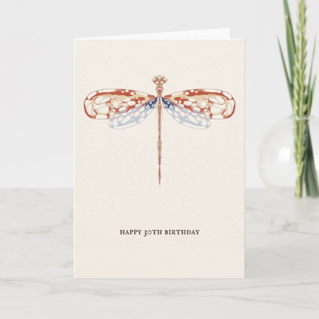 Cartão Dragonfly De Arte Rosa Moderna Simples E Elegante (Frente)