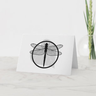 Cartão Dragonfly on Leaf Drawing - Willife Circle Series