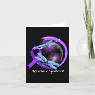 Cartão Dragonfly Purple Ribbon Overdose Sensibilização 2