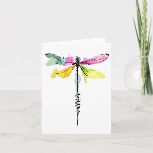 Cartão Dragonfly Warrior Semicolon Prevenção Suicídio Awa (Frente)