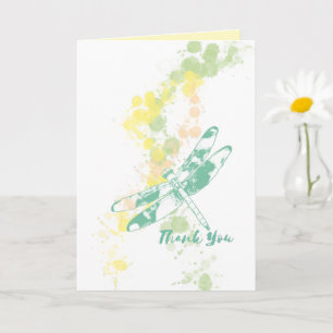 Cartão Dragonfly Watercolor Qualquer Ocasião Obrigado