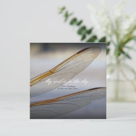 Cartão Dragonfly Wings Macro com citação de Shakespeare