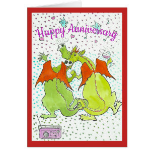Cartão Dragons para aniversário