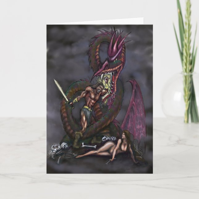 Cartão Dragonslayer Fantasy Art Card (Frente)
