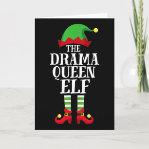 Cartão Drama Queen Elf Matching Family Group Natal Pa