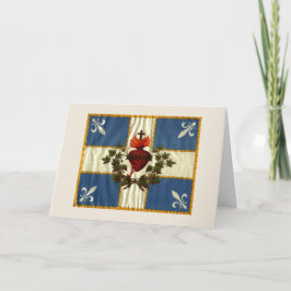 Cartão Drapeau Québec antigo Carillon Sacré-Coeur