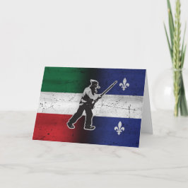 Cartão Drapeau Québec e Patriote Henri Julien érodé