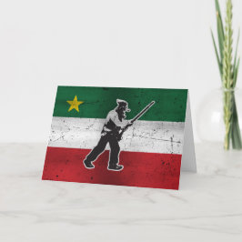 Cartão Drapeau Québec e Patriote Henri Julien érodé