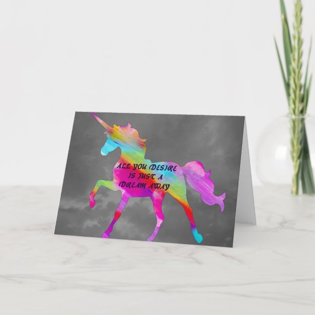 Cartão Dream Away Unicorn (Frente)