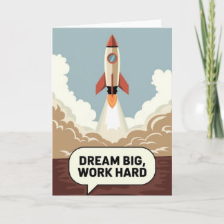 Cartão "Dream Big, Work Hard" Success Motivational Card