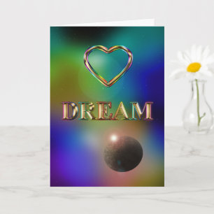 Cartão Dream blank greeting card cosmos rainbow heart