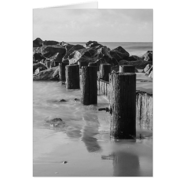 Cartão Dreamall Seawall Grayscale (Frente)