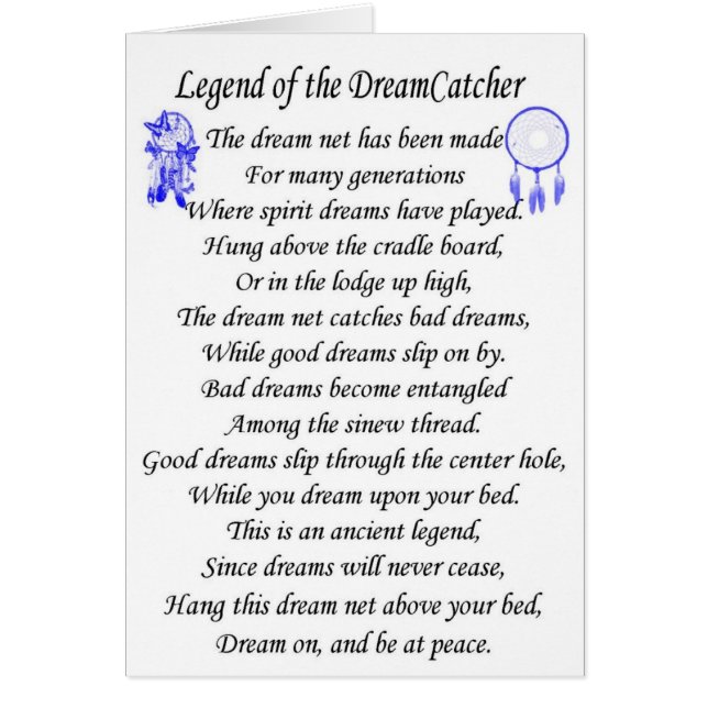 Cartão Dreamcatcher da legenda (Frente)