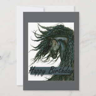 Cartão DreamWalker Friésio Horse Birthday por Bihrle