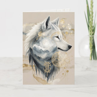 Cartão Dreamwoven Guardian Wolf Greeting Card