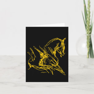 Cartão Dressage: Self Carriage - Gold on Black
