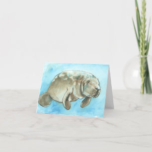 Cartão "Drifting Manatee", a manatee greeting card