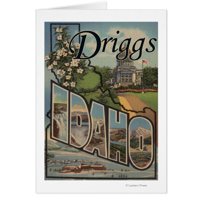 Cartão Driggs, IdahoLarge - Letra ScenesDriggs, ID (Frente)