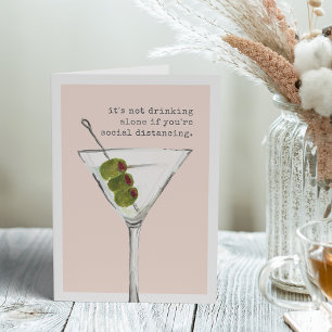 Cartão Drinking Alone Funny Social Distancing Greeting