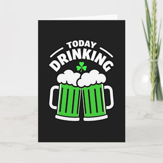 Cartão Drinking Beer Shamrock Fun Card (Frente)