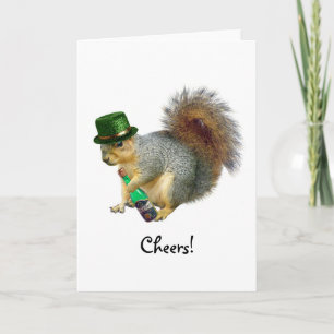 Cartão Drinking Irish Squirrel Card