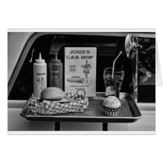 Cartão Drive-in B&W de 1950