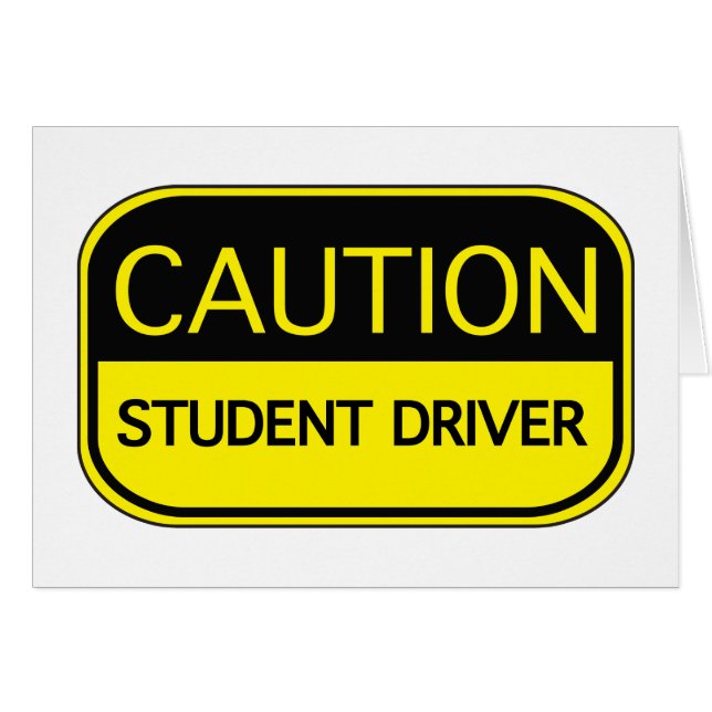 Cartão Driver de Estudante de Precaução (Frente Horizontal)