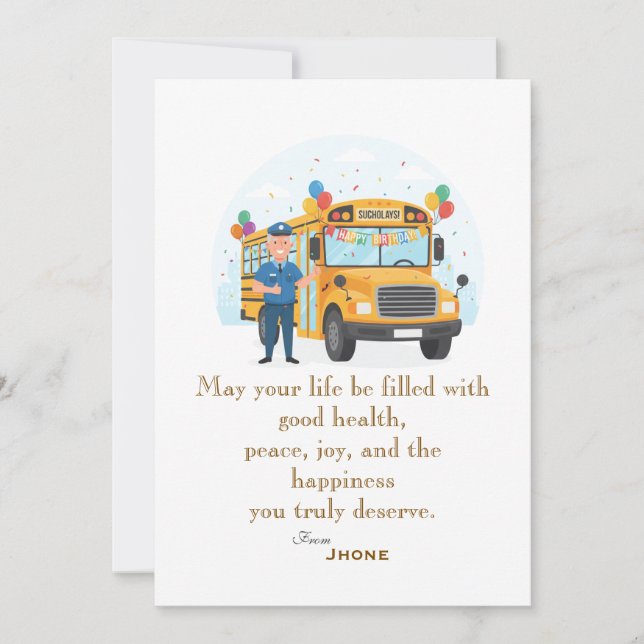 Cartão Driver's birthday (Frente)