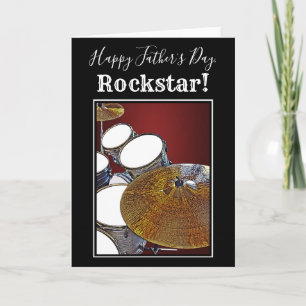 Cartão Drummer - Dia de os pais Musical Card Drumums
