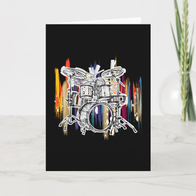 Cartão Drummer Drummer Drums (Frente)