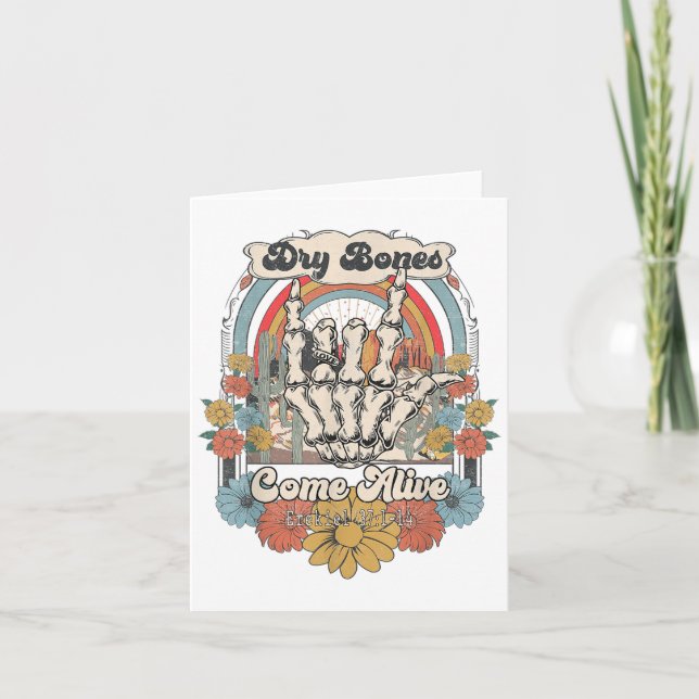 Cartão Dry Bones Come Alive Christian, Christian Motivati (Frente)