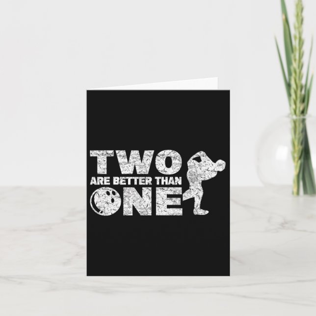 Cartão Duas Boliches Engraçadas de Bowler (Frente)