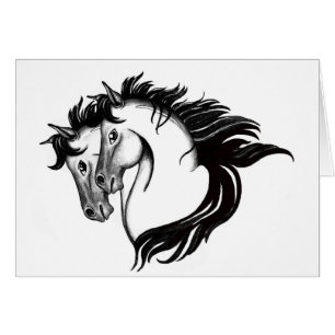 Cartão Duas Cabeças de Cavalo