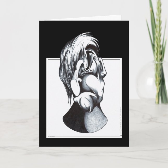 Cartão Duas caras do sofrimento (Frente)