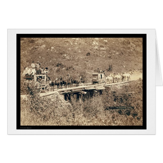 Cartão Duas Colinas Negras Passando Por  Negras WY 1889 (Frente Horizontal)